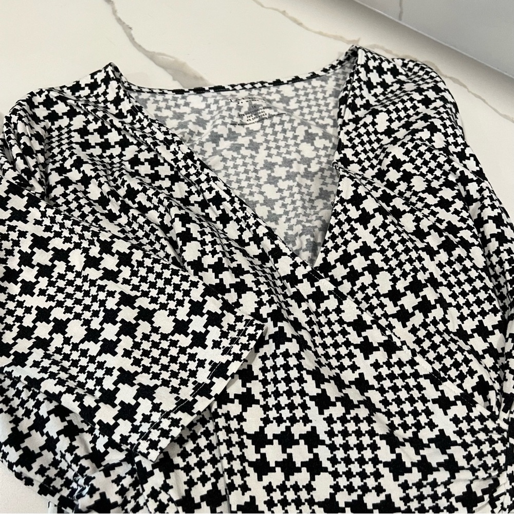 Talbots women's houndstooth style print faux wrap‎ 3/4 sleeve blouse size 1x - Picture 13 of 13